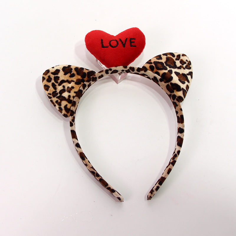 Wholesale Love Leopard Cat Ear Headband Sexy Headband Wash Hair Card